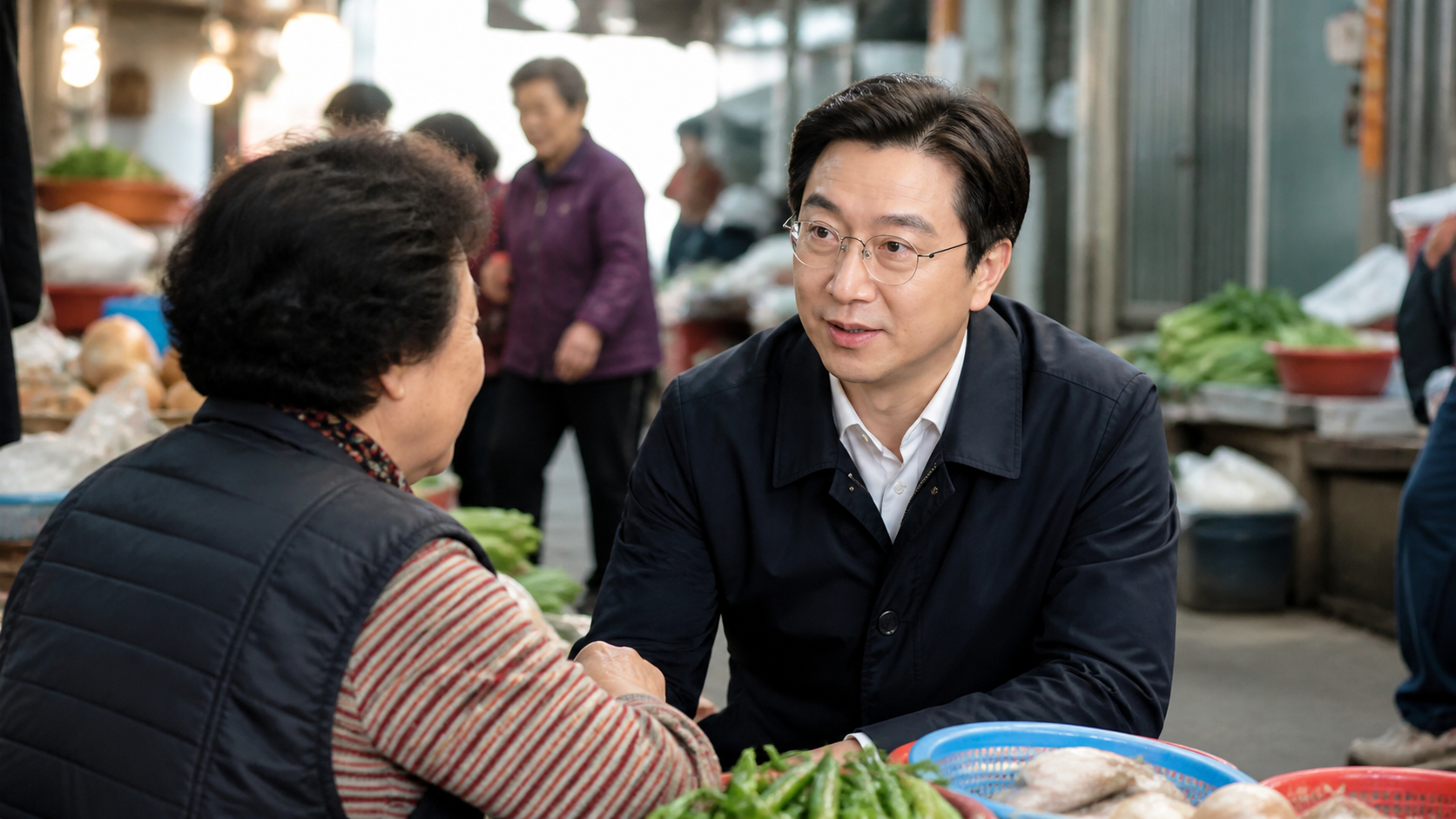 진주 자유시장 아케이드 설치공사 현장 소통 활동 사진
